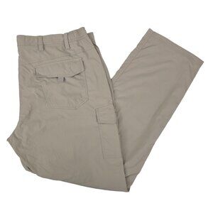 LL Bean Tropicwear Pants Mens Size XXL 44x34 Beige Nylon Cargo Pant Lightweight